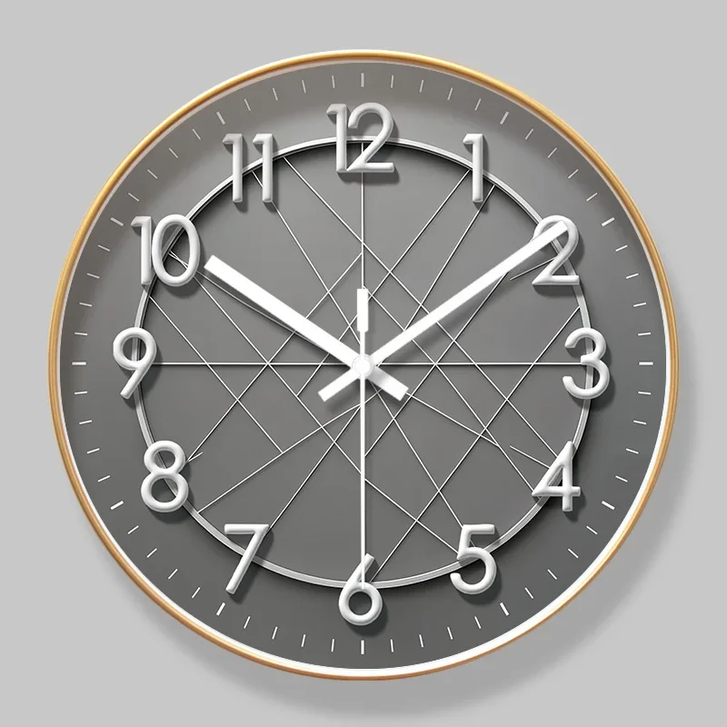 2025 New 10/12/14-inch Geometric Wall Clock Living Room Home Fashion Decoration Creative Bedroom Mute Personality Quartz Clocks