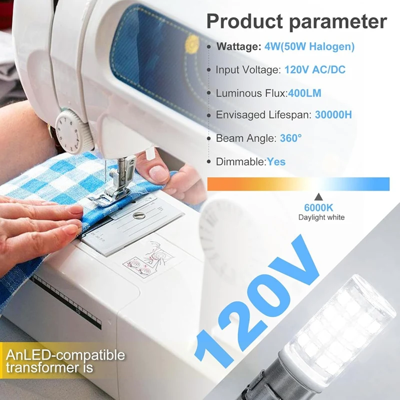 BA15DLED 120 فولت المزدوج الاتصال حربة قاعدة LED لمبة 0 واط الهالوجين JD T3/T4 ماكينة خياطة بديلة مكافئة LED لمبة D