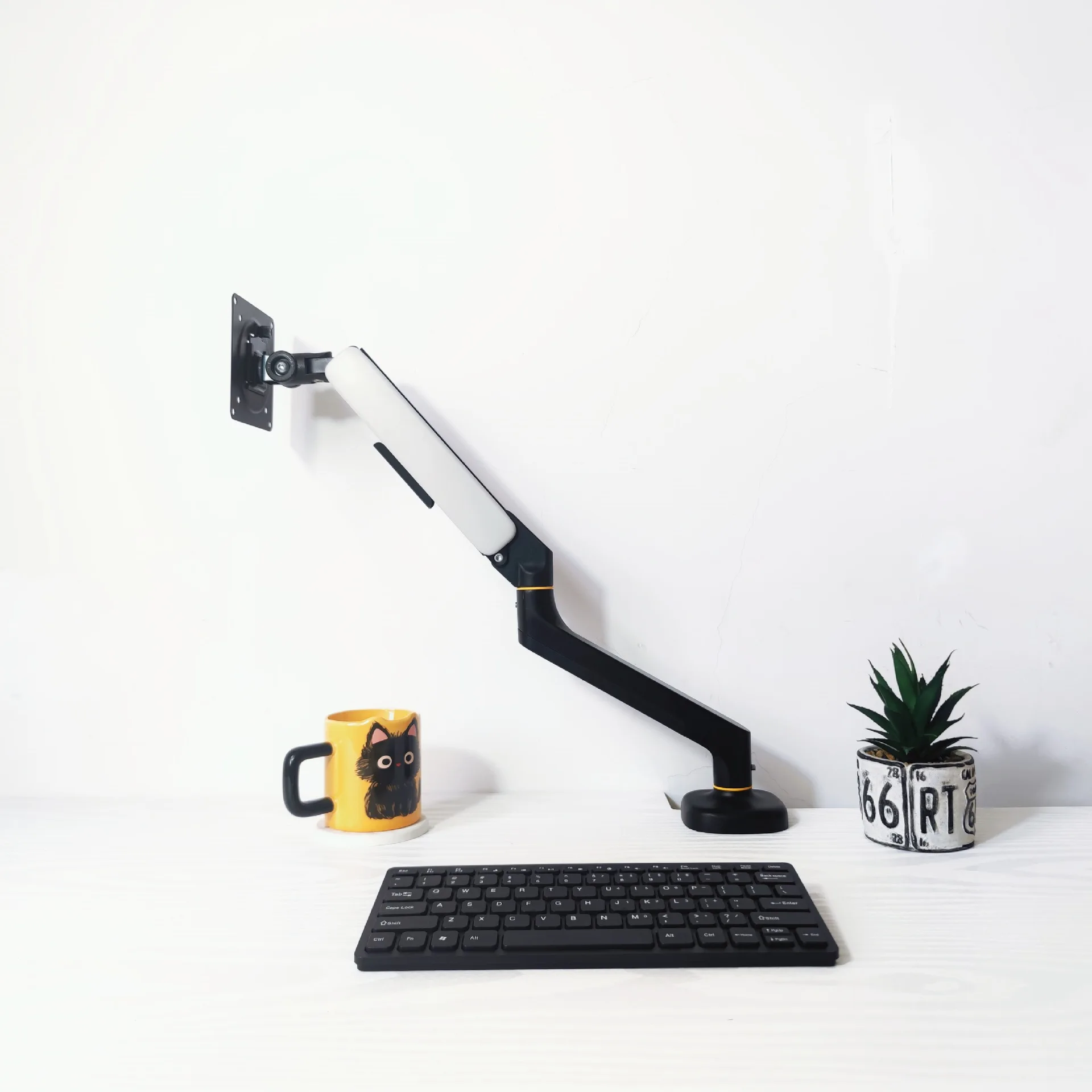 Gas Spring Monitor Arm To Inch Screens Single Screen Desk Mount Degree Swivel Adjustable Tilt Height Cable Management Vesa X Or
