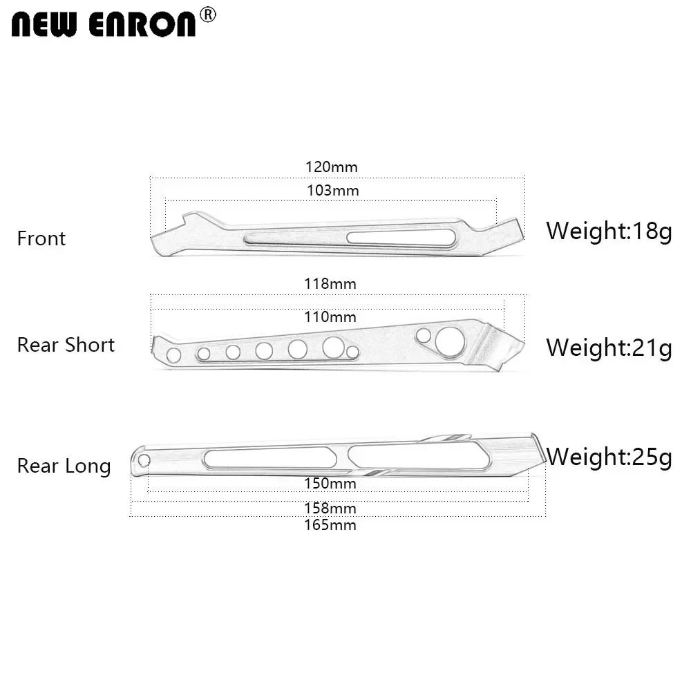 NEW ENRON CNC Aluminum Front Rear Chassis Brace #AR320446 for RC Cars 1/8 ARRMA Kraton Notorious Senton Typhon Outcast