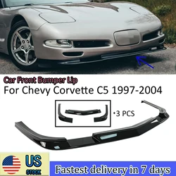 For Chevrolet Corvette C5 1997-2004 Car Front Bumper Lip Splitter Spoiler Body Kit Matte Black Glossy Black Carbon Fiber Style