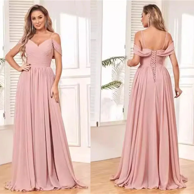 a-line-chiffon-spaghetti-straps-slit-elegant-v-neck-pleat-bridesmaid-dresses-evening-wedding-party-formal-prom-cocktail-lace-up