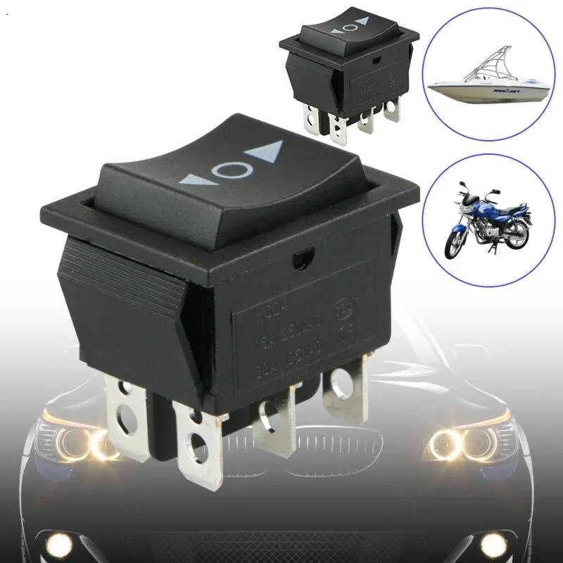 2pcs Rocker Switch 6 PIN DPDT Double Pole Double Throw 20 Amp Momentary Rocker Switch For Home Appliances Car