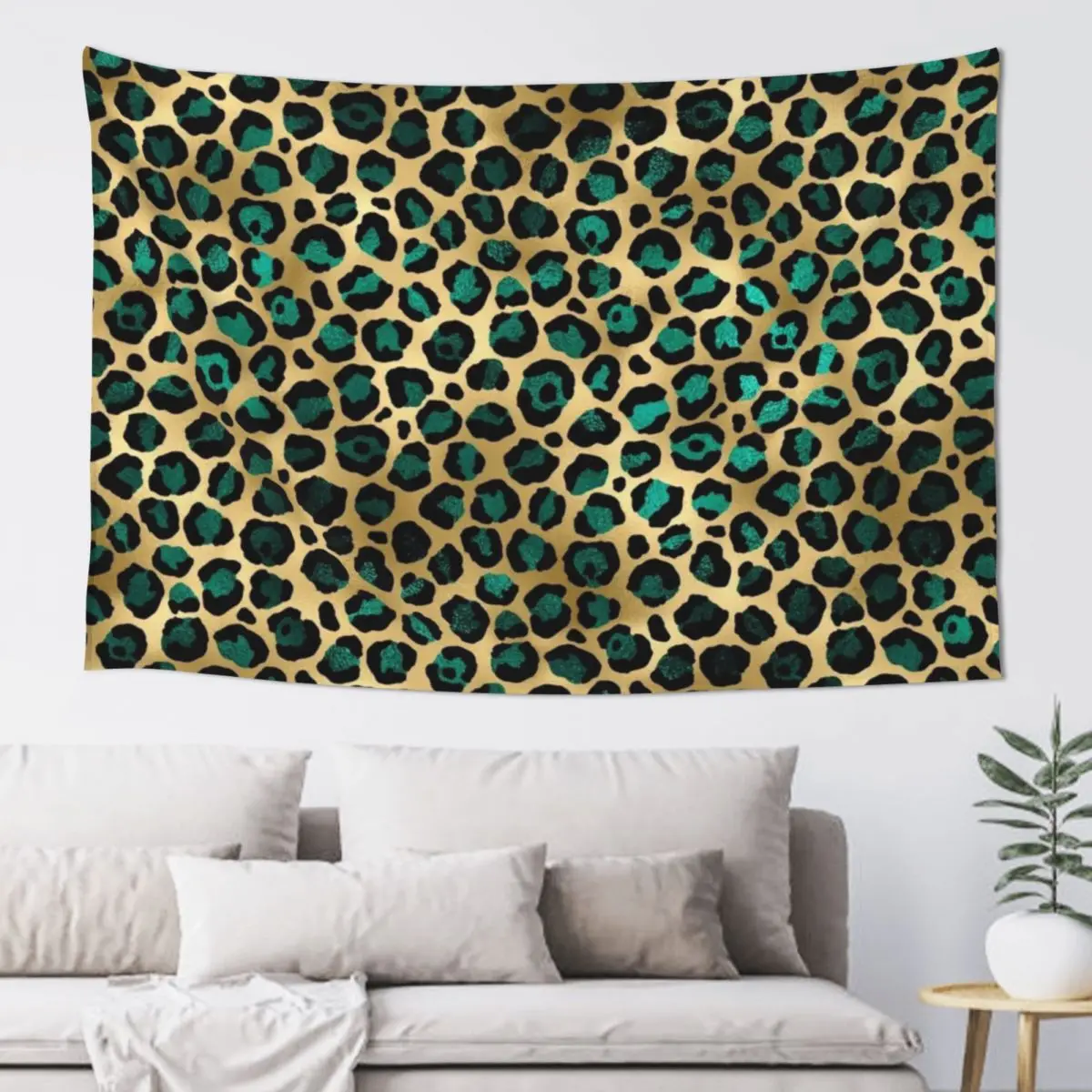 

Dark Green Leopard Print Tapestry Wall Coverings Wall Hanging Decor Decorative Wall Tapestry
