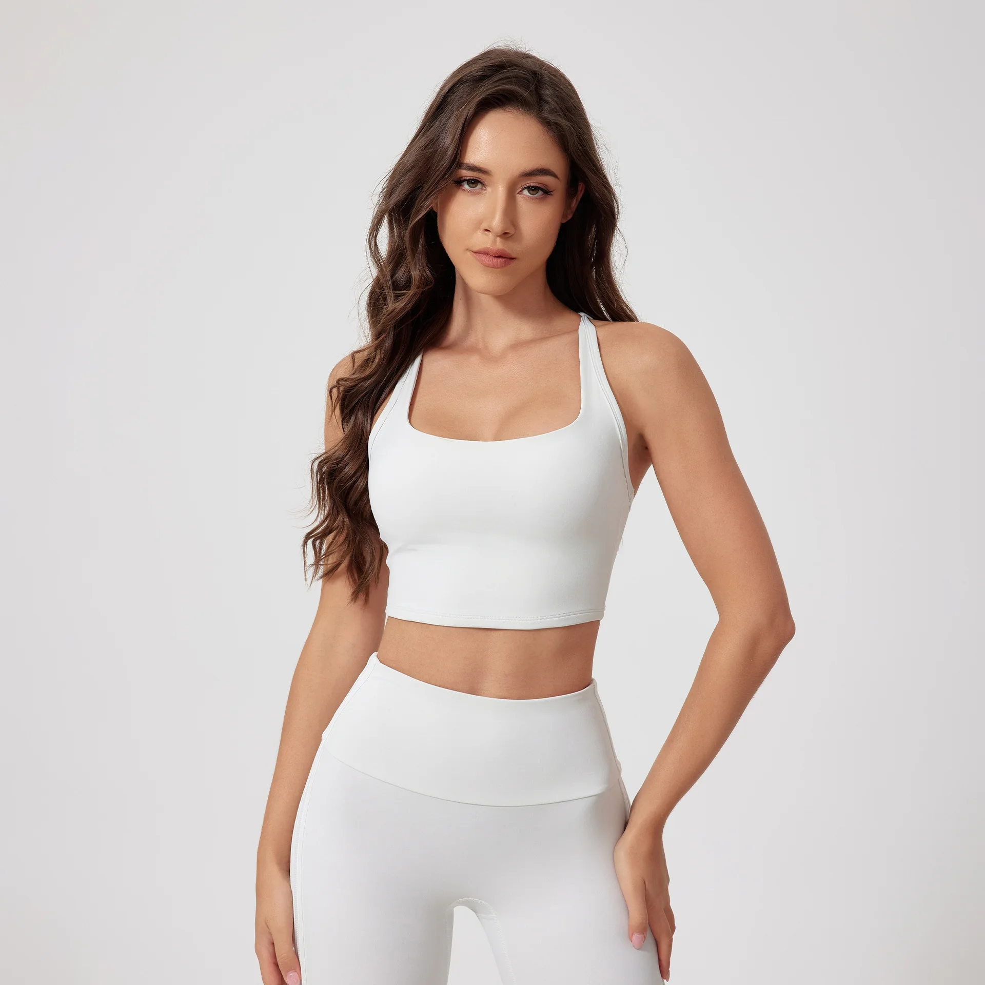 

New Sports Yoga Vest Women's Fitness Tank Top Gym Beautiful Open Back Bra Running Workout Halter Women Sexy Pilates Sports Vest