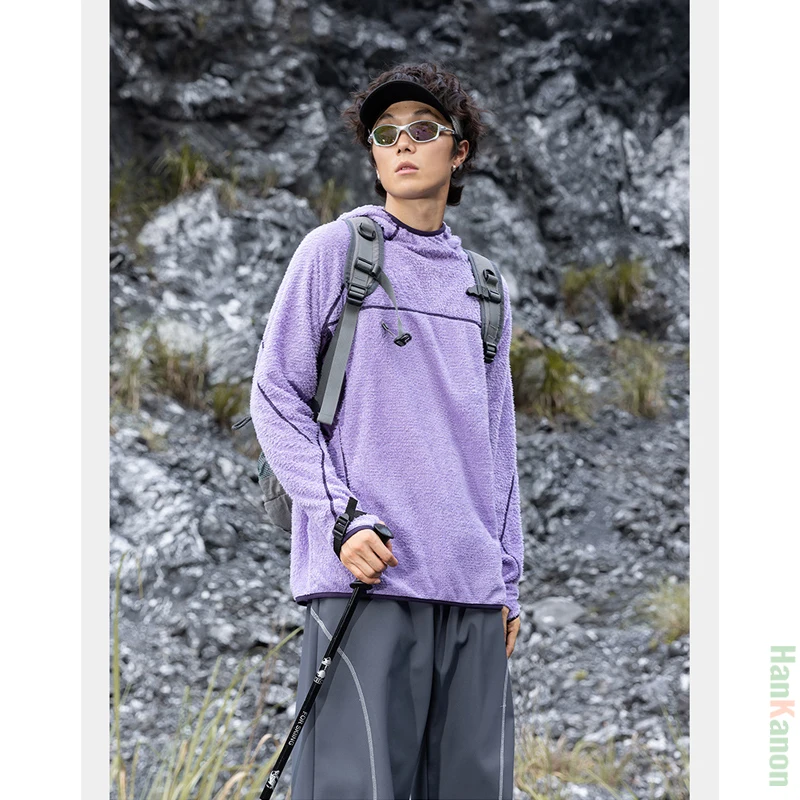 

Мужская уличная толстовка с капюшоном на флисовой подкладке | Осень/зима, повседневный свободный крой, теплый, универсальный, базовый слой в парном стиле