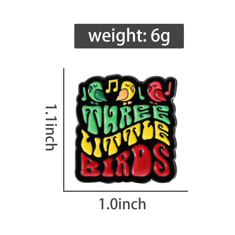 음악 브로치 노래 Lrric 에나멜 핀 3 작은 새 옷, 배낭 액세서리, 금속 라펠 배지 선물