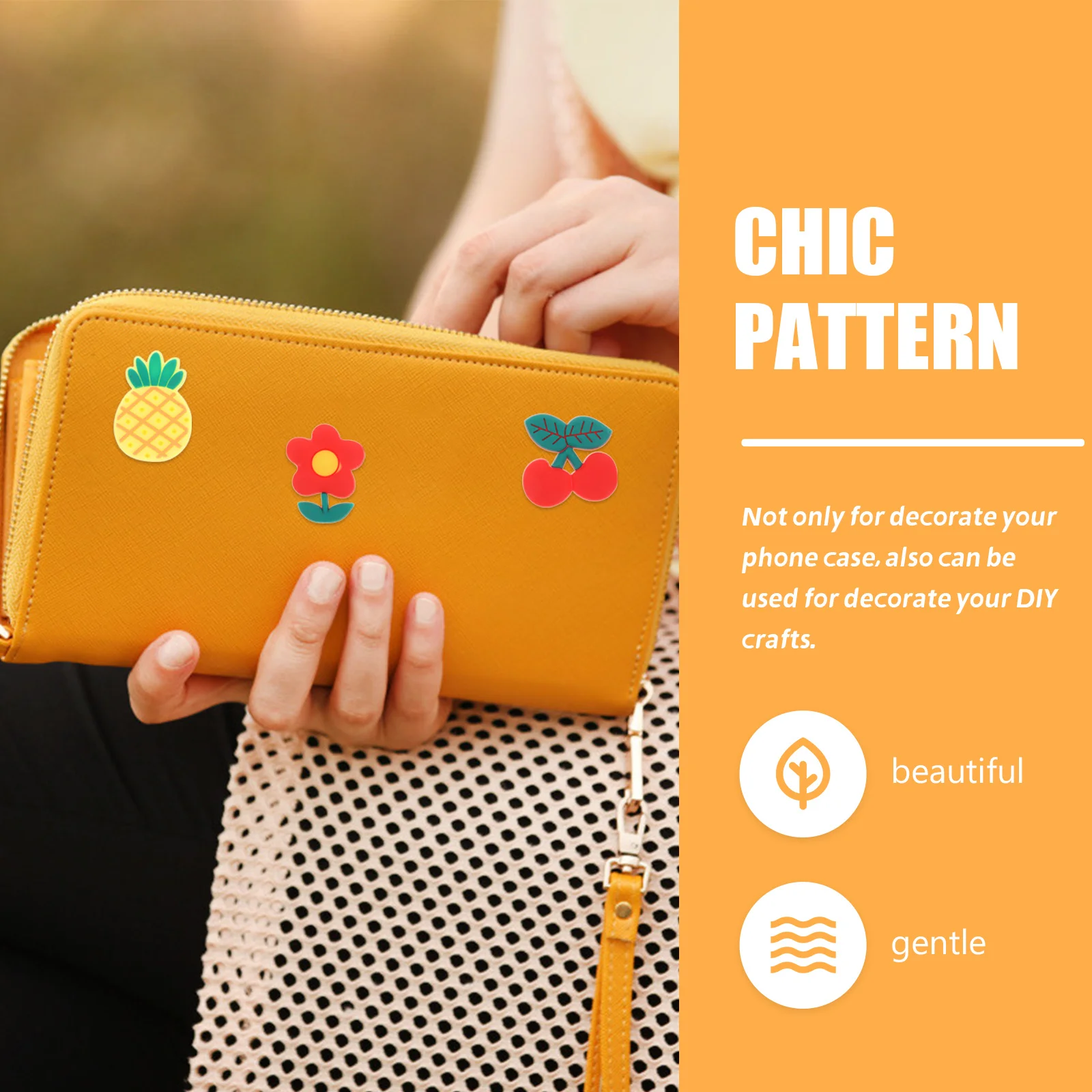 1Set Plastic Fruit Charms Fruit and Flower Shape Phone Case Ornament Lightweight Simulation for DIY Crafts Headdress Accessories