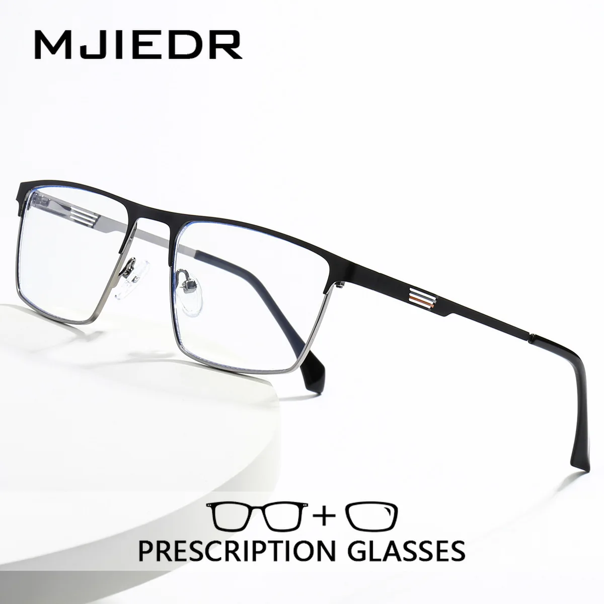 MJIEDR 2025 New Arrivals Square Prescription Glasses Men Business Progressive Eyewear Plastic steel Custom Optical Eyeglasses