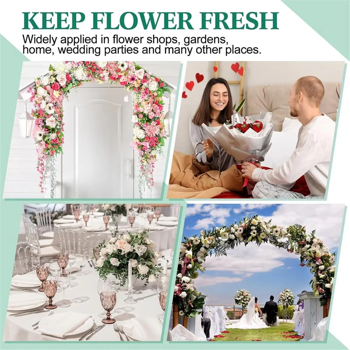 PROMOTION!100 Pcs Floral Water Tubes 6 Inch Floral Tubes Plastic Flower Supplies for Flowers with Rubber Cap for Flower Stem