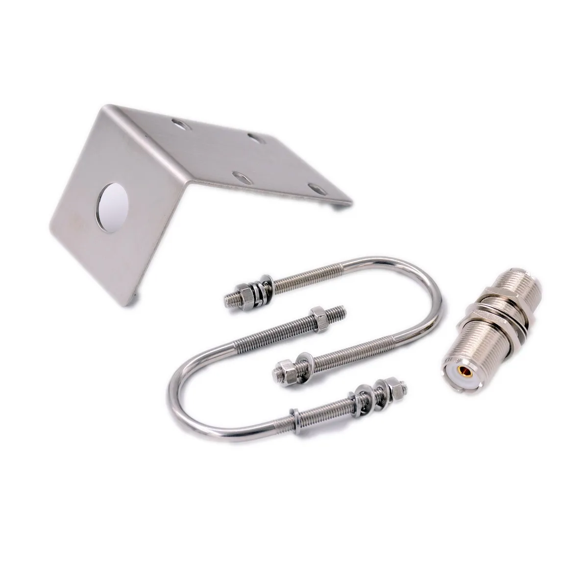 

Mobile Antenna Pipe Mounting SO239 U Bolt Clamp Clip Screws Stainless Steel Universal Aerials Bracket Install Kit Accessory