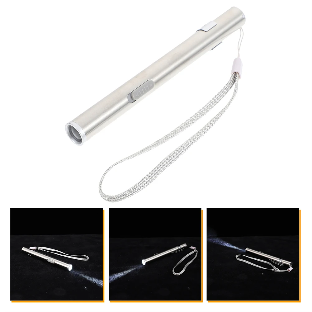 

LED Light Stainless Steel 2 Sets Flashlight Pupil Lamp for Doctor Nurse Teaching Equipment al Examination