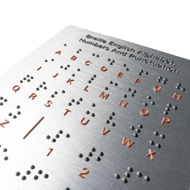 Braille Alphabet And Numbers Learning Tool - Durable Metal Tactile Bump Reading Floor-Mounted Eco-Friendly Lightweight