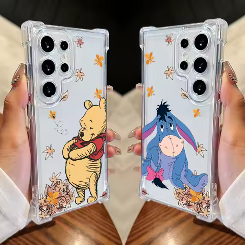 Winnies Pooh Eeyore Tigger Piglet Phone Case For Samsung Galaxy S25 FE S24 S23 S22 S21 Ultra S20 Plus Note 20 S25FE Clear Cover