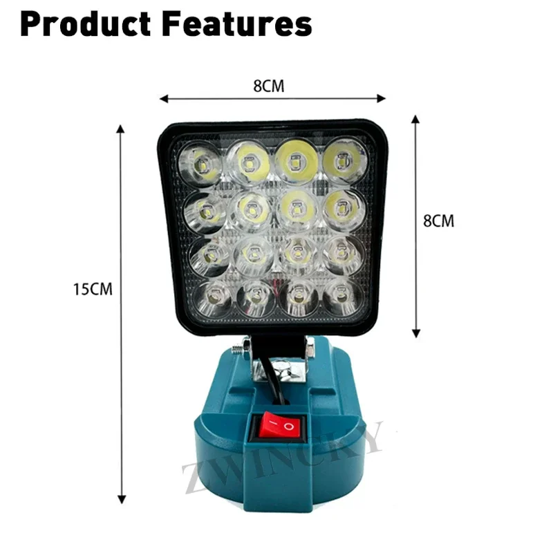 LED Work Light 3Inch Flashlight For Makita 18V Li-ion Battery Portable Emergency Flood Lamp Camping Lamp HongSong FoGo Lomvum