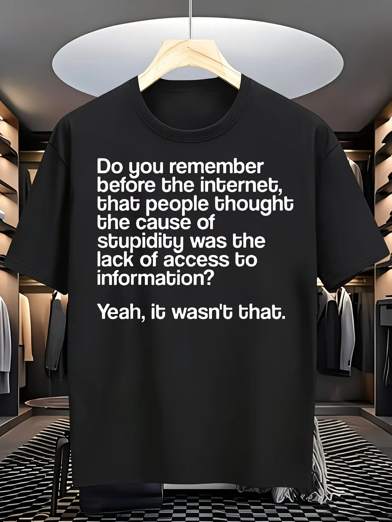 Men'S Funny Sarcastic Before The Internet T-Shirt Oversized Retro Relaxed Fit Tee with Vintage Humor Text Print, Sizes S to XXXL Suitable for Daily Wear  Internet Themed Conversations,  Casual Shirt for Nostalgic Tech