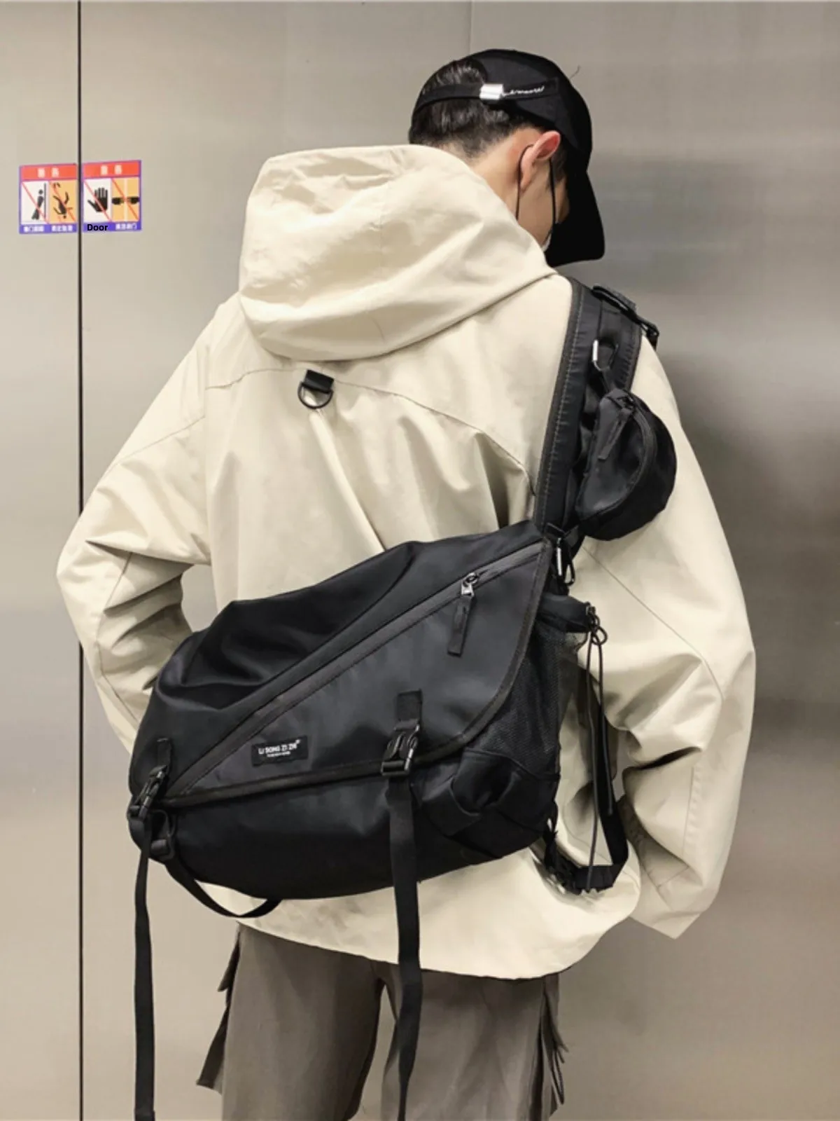 Bolsa mensageiro sex hip hop, bolsa casual crossbody para cico, viagem, tecido ox io, alça de ombro, bolsa qua...