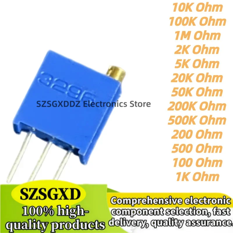 100Uds 3296W 1K 2K 5K 10K 20K 50K 100K 200K 500K 1M 100R 200R 500R 3296W 100 101 102 103 104
