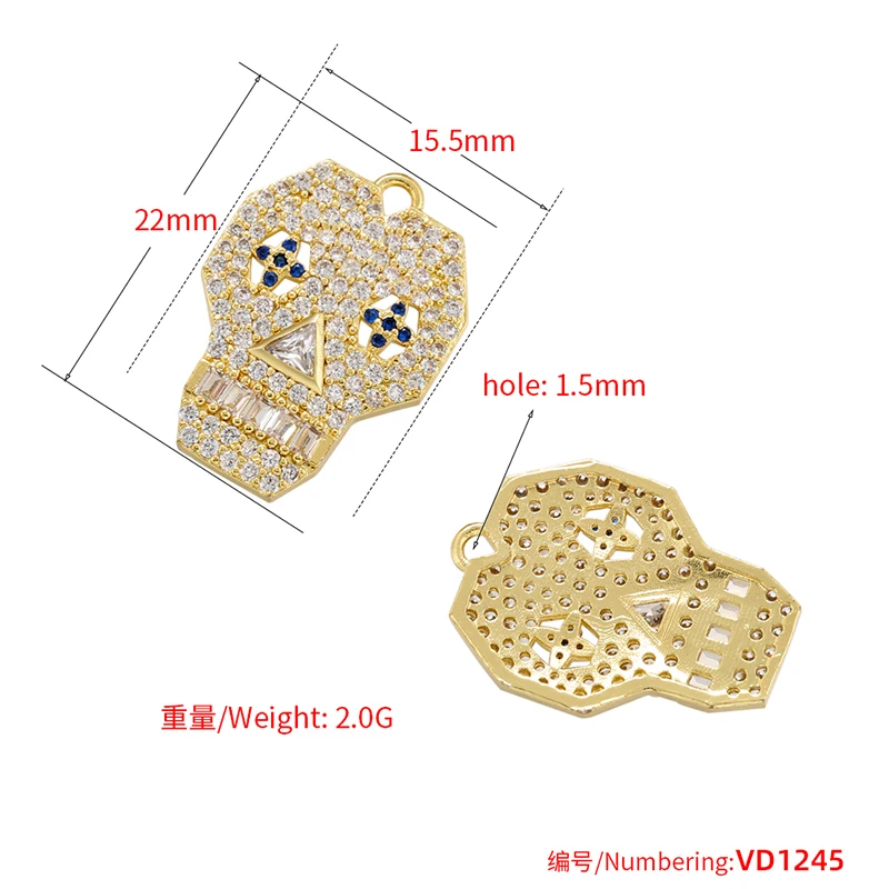 ZHUKOU whale charms for jewelry making crown pendants for handmade jewelry making supplies accessories wholesale VD1247