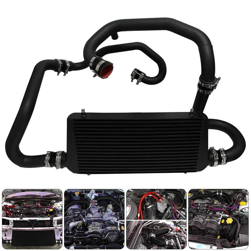 Upgrade Black Aluminum Front Intercooler Kit for Subaru Impreza GC8 WRX STI 2.0L Turbo EJ20 1996-2000