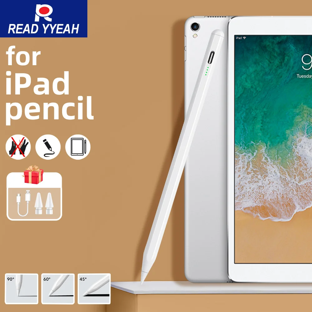 

For iPad Pencil With Palm Rejection Tilt For Apple Pencil 2 1 Stylus Pen iPad Pro 11 12.9 Air 4/5 7/8/9/10th Mini 5 6 2018-2023