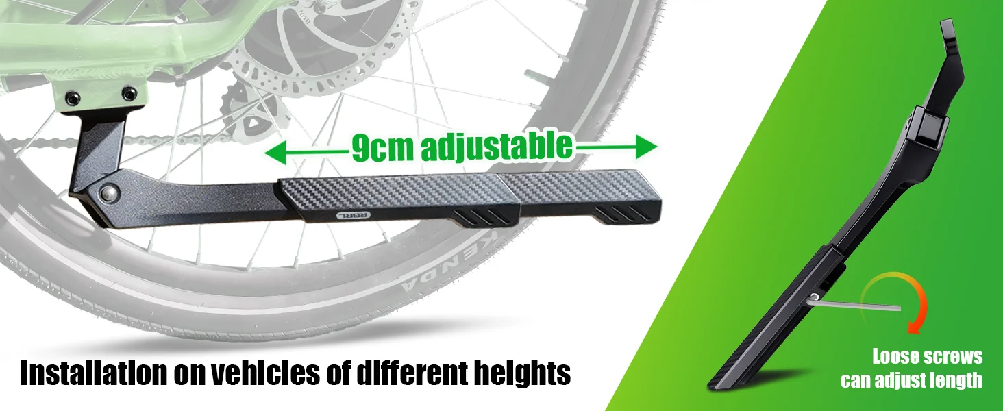 RBRL Aluminium E-Bike Ständer mit verbreiterter Basis, rutschfester Fahrradständer für 26-29 Zoll E-Bikes, verstellbare universelle Stütze 40mm – Detail 4