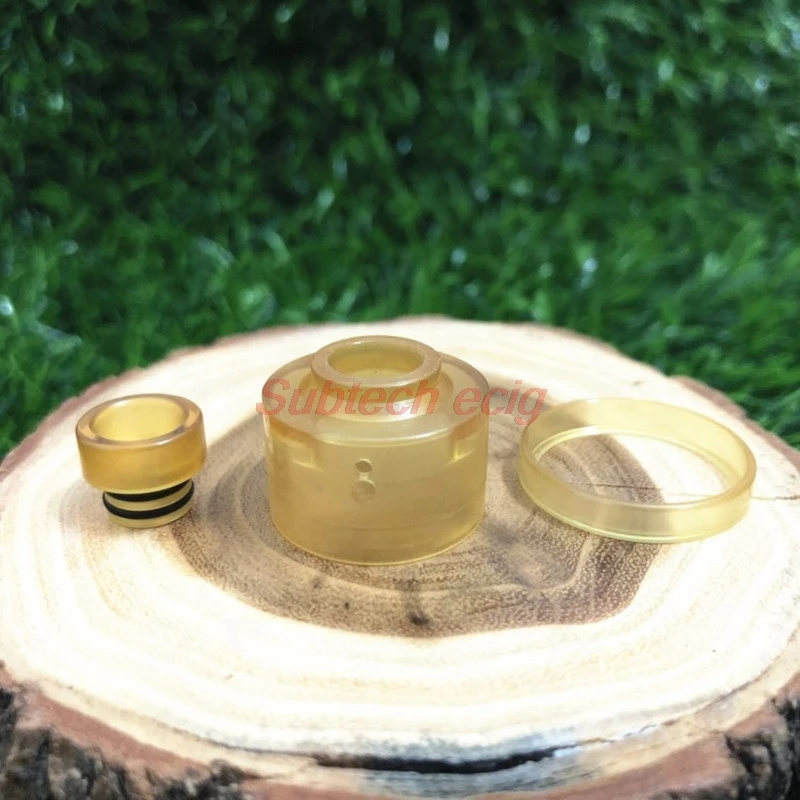 Haku Venna RDA Bell Cap Clear PC PEI Cap with 510 Drip Tip and Ring for Electronic Cigarette Squonk Box Mod haku venna rda cap - view 5