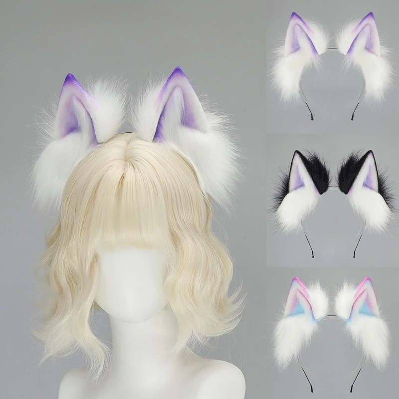 

Kawaii Lolita Cat Ear Headband Cosplay Headwear Japanese Ear Jk Role Play Headdress Fluffy Hair Accessories