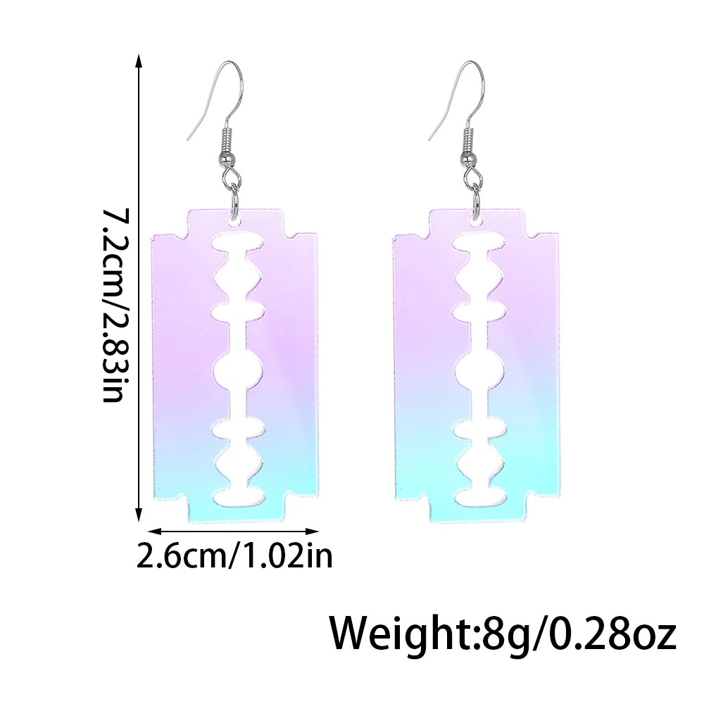 WELback-قرط مرصع بشفرة حلاقة إبداعية ، قرط فاسق رائع ، مجوهرات قوطية ، هدية موضوع للفتيات والفتيان