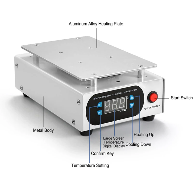 450W Mobile Cheating Phone LCD Screen Separator sostituzione piastra riscaldante saldatore Microcomputer caldo temperatura costante 0-200 °