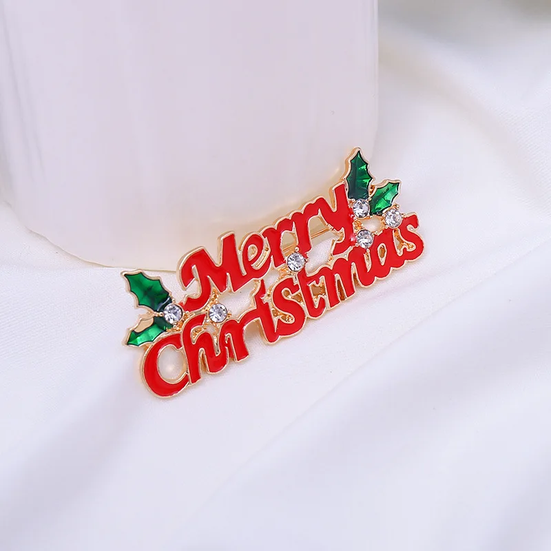 Christmas Brooch Female Christmas Tree Santa Claus Snowman Moose Corsage Brooch Couple Badge Christmas Gift Holiday Decoration