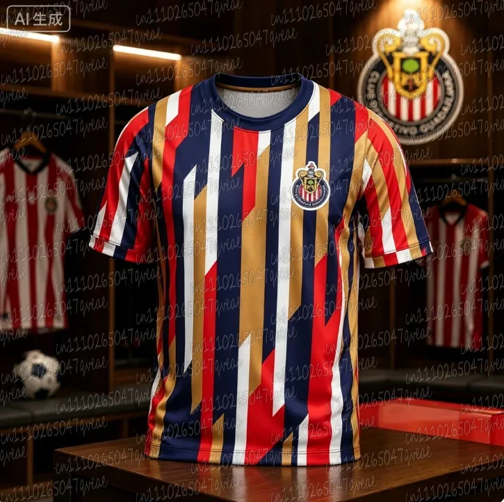 2026 Guadalajara Chivas Luis Romo 7 # Fußballtrikot Sommer 3D Sport Fußball T-Shirt Atmungsaktiv Schnelltrocknend Familienoutfit – Detail 4