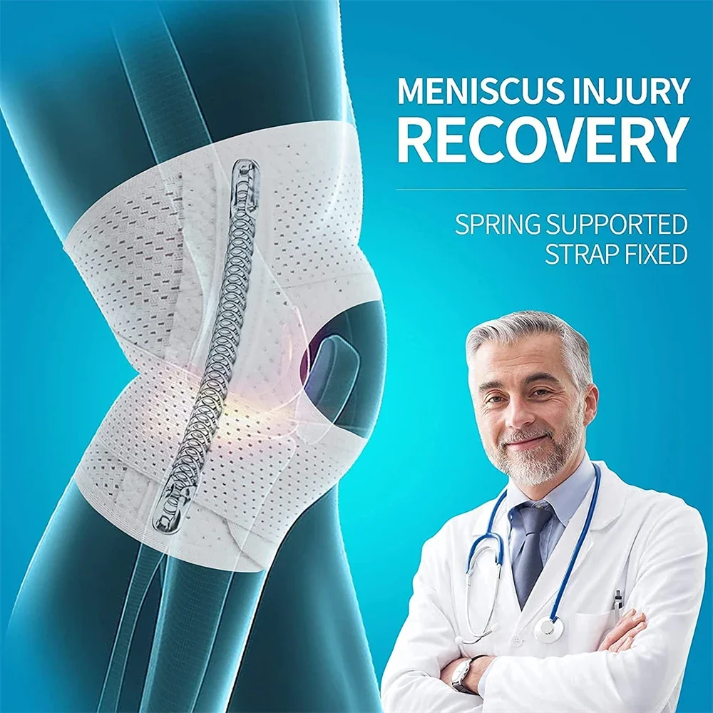 Knee Brace with Side Stabilizers Relieve Meniscus Tear Knee Pain ACL MCL Arthritis,Joint Pain,Breathable Adjustable Knee Support