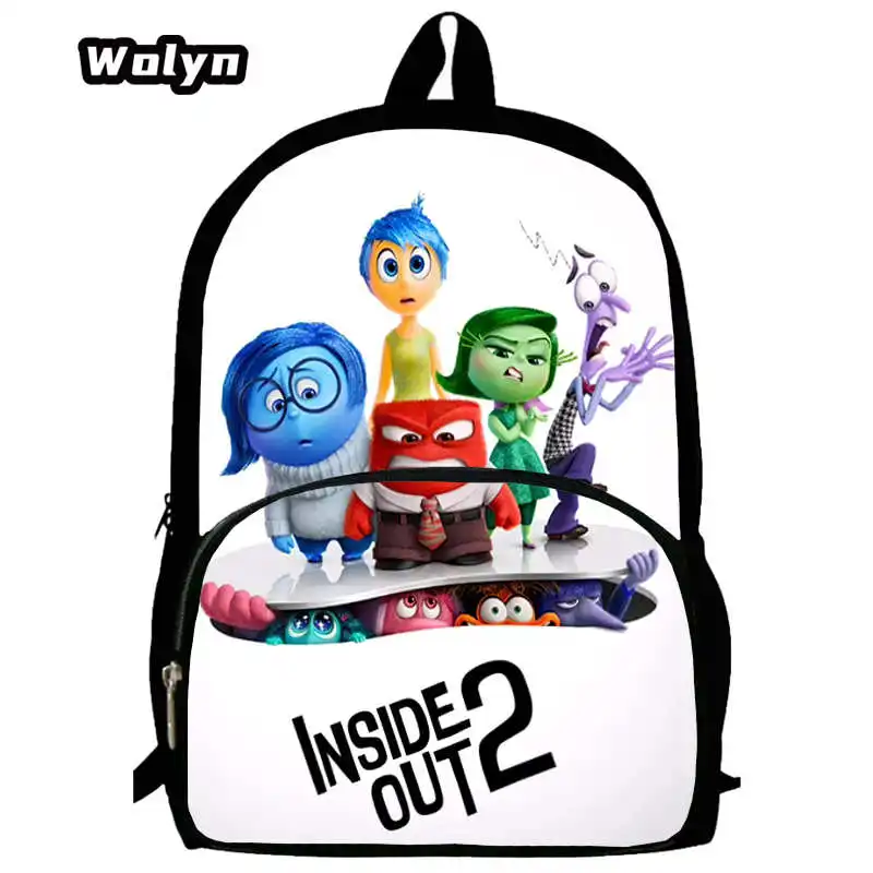 Mochila Inside 3D Out para meninos, mochilas escolares de anime dos desenhos animados, mochila infantil grande e durável, grau 1-3