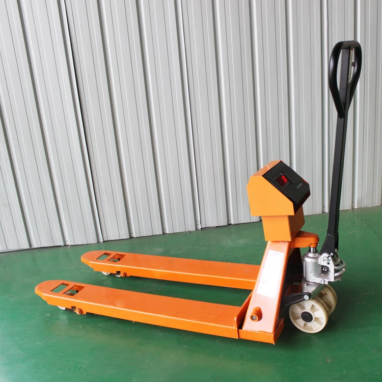 Electronic forklift manual hydraulic ground cow with weighing forklift pallet truck weighbridge 2T