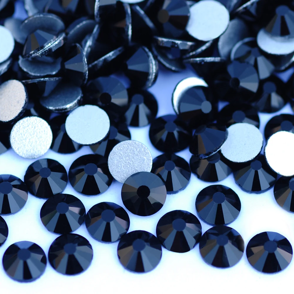Schwarze Kristall-Strasssteine ohne Hotfix, flache Rückseite, zum Korrigieren von Kleidungsstücken, nicht zum Aufbügeln, Pixie Strass zur Kleidungsdekoration, alle Größen – Detail 3