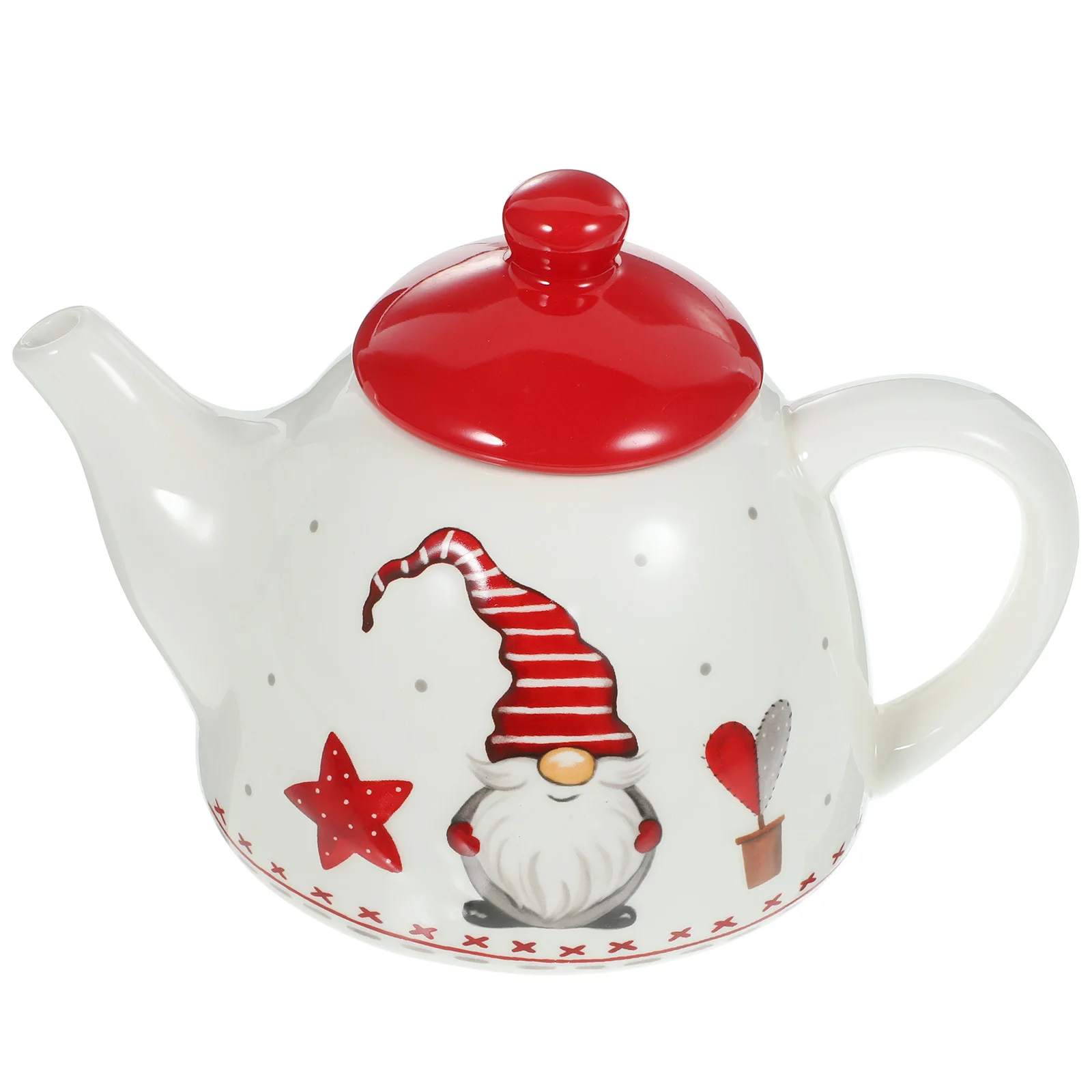 

Christmas Ceramic Tea Kettle Nordic Style Lightweight Home Office Party Water Jug Large Capacity Xmas Teapot