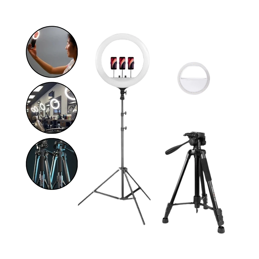 Lighting Photo Studio with Ring Light RL18 and Tripods