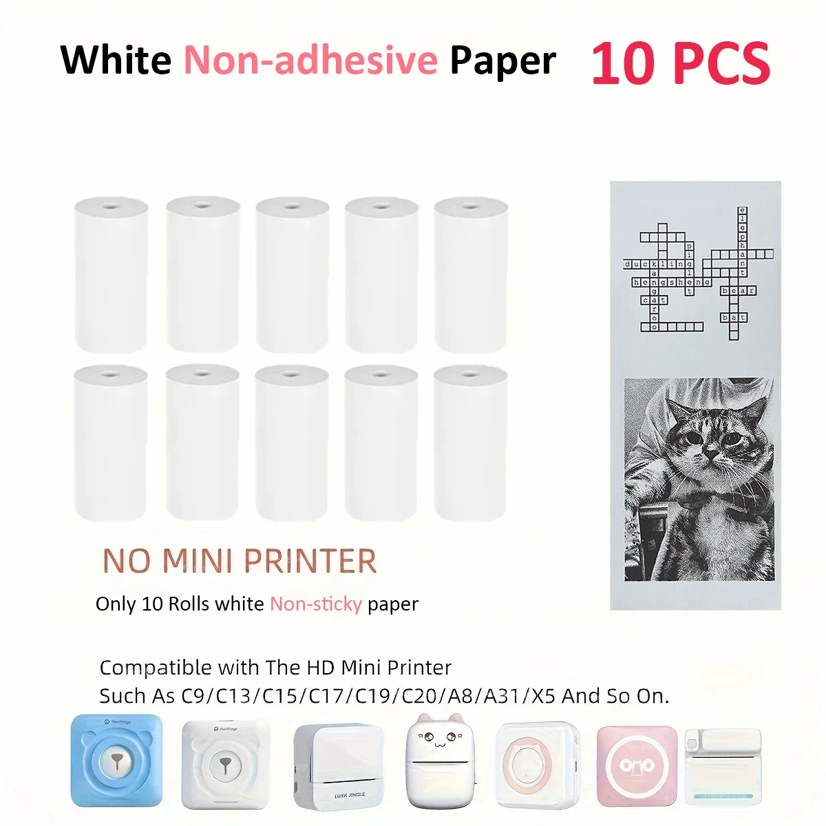 10 Rolls Kids Instant Camera Refill Print Paper Film Coreless Thermal Print For 57mm Portable Cash Registers Mobile Printer