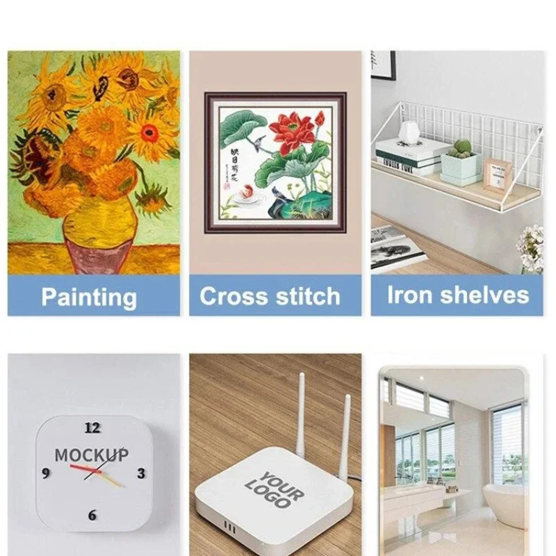 10/20 Pcs Adhesive Wall-Mounted Hooks Poster Photo Frame Clock Hangers Punch Free Screw Hook Kitchen Bathroom Organizer Holders