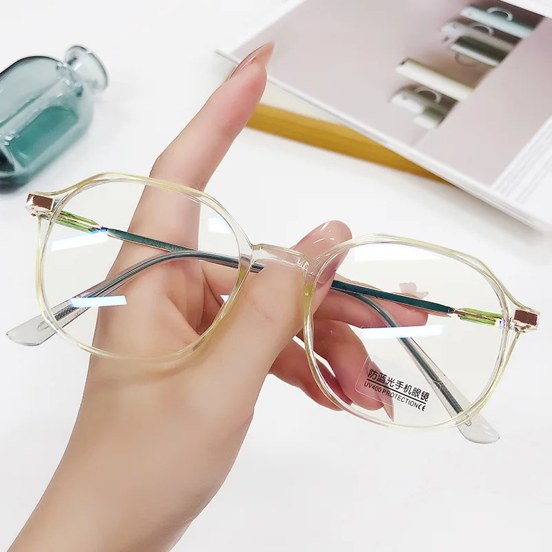 

KLASSNUM TR90 Transparent Frame Anti Blue Light Computer Glasses UV400 Eyewear Vintage Optical Reading glasses For Women Men