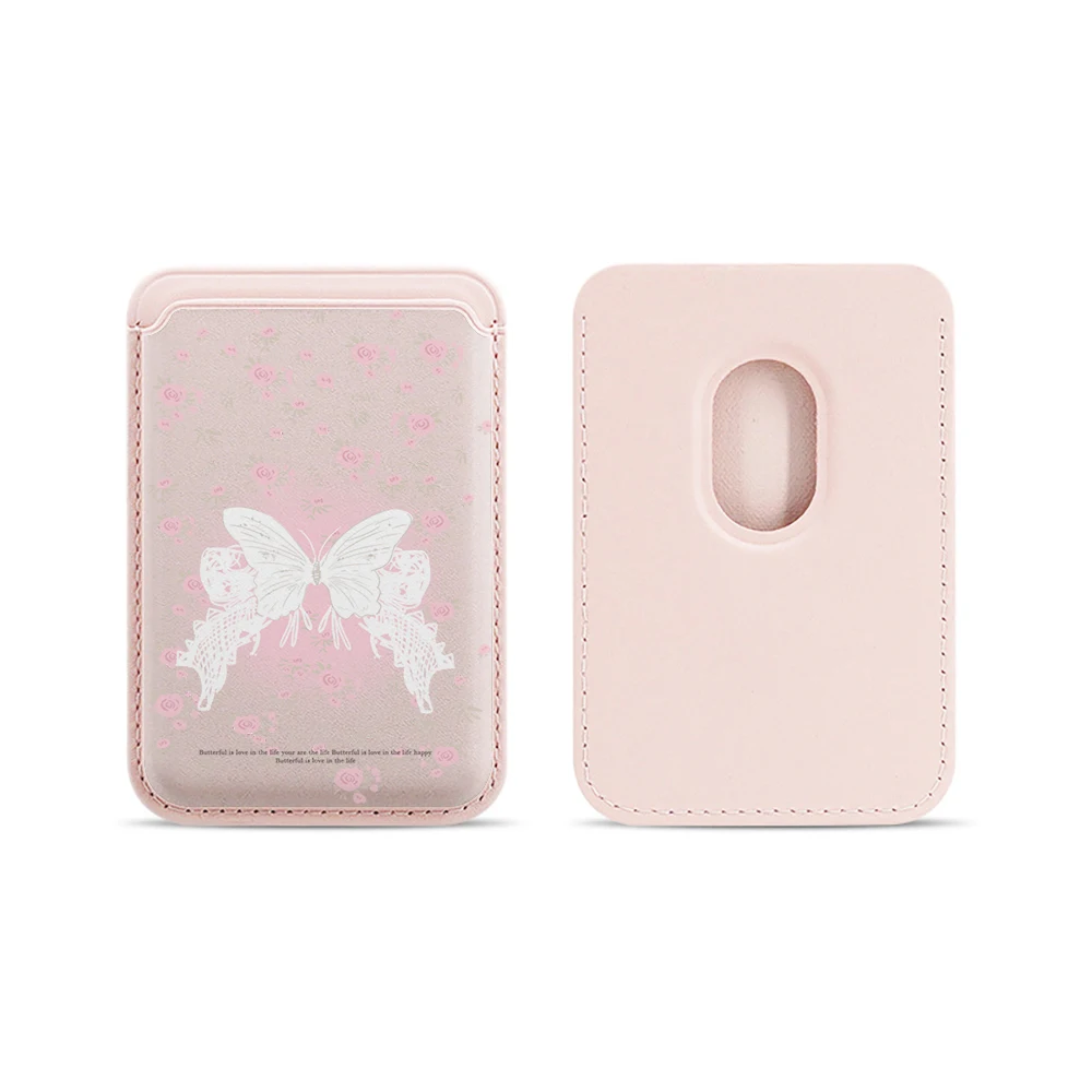 Bow Flower INS Leder-Kartenetui Handyhülle Kartenhalter für Magnetische Hülle Geeignet für alle iPhones für Magsafe Karten-Handytasche – Detail 16