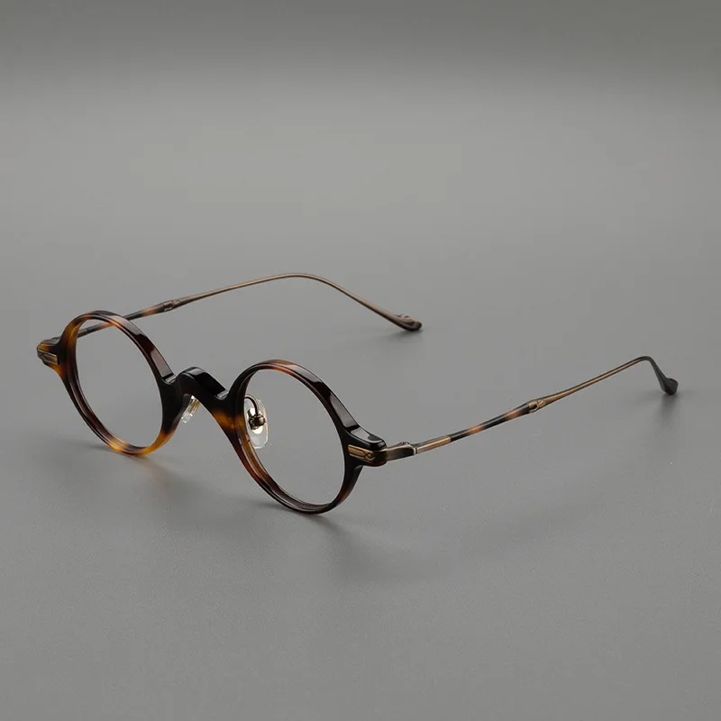 

Japanese Vintage Titanium Acetate Glasses Frame Men Handmade Retro Round Eyeglasses Women Classic Small Circle Eyewear