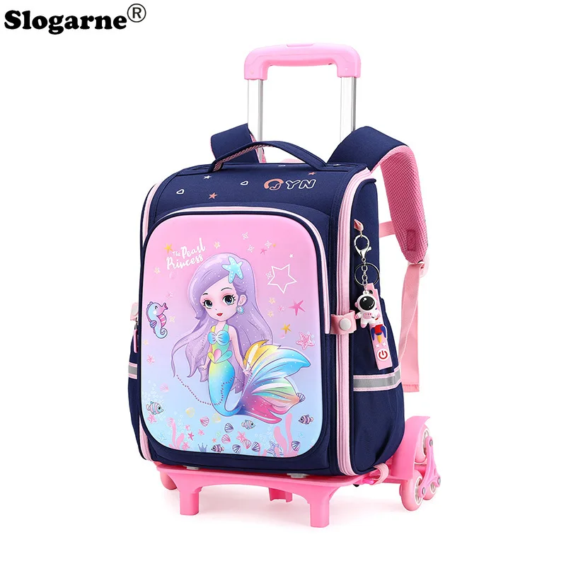 School Bags For Girls Boys Rolling Backpack Bags Girls School Trolley Bag Wheeled Backpacks Children School Backpack With Wheels