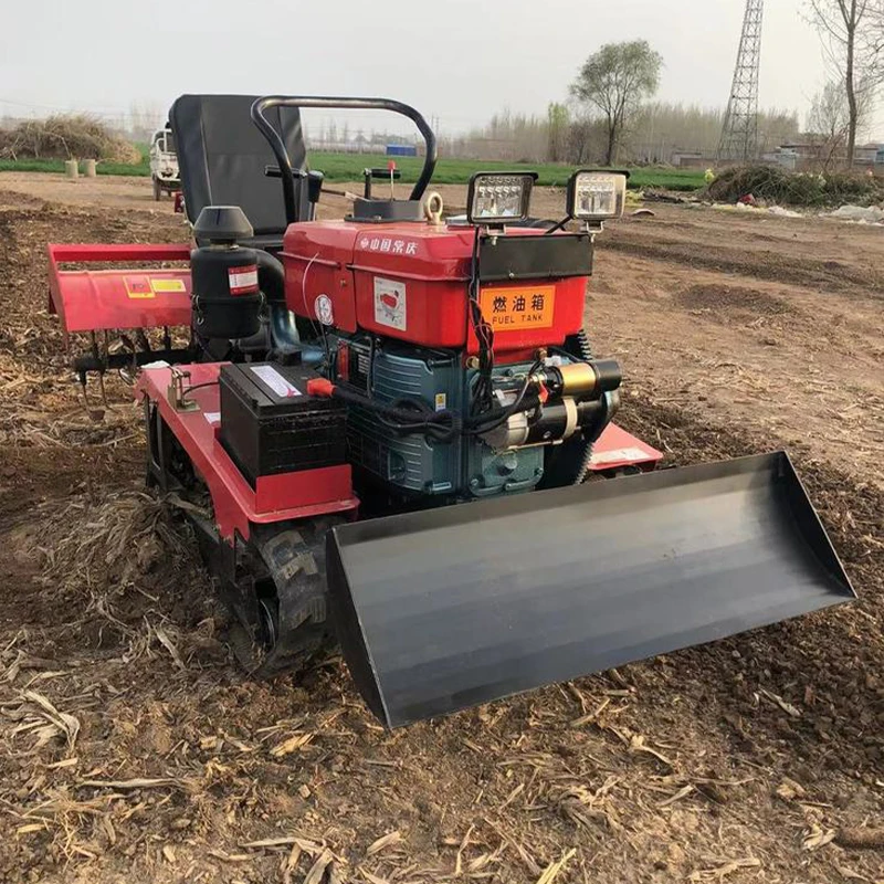 Crawler Rotary Tiller Multi-purpose Tiller for Orchard and Tree Grabbing Bucket for Weeding and Ditching