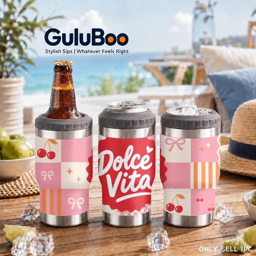 Colorful Fruit Design Vacuum Flasks 4-in-1 Versatile Cooler: One Cup, Total Freedom from Brews to Beer