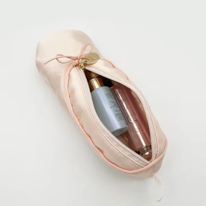 Bolsa lápices para estudiantes, zapato Ballet satinado, organizador cosmético multifuncional, envío directo