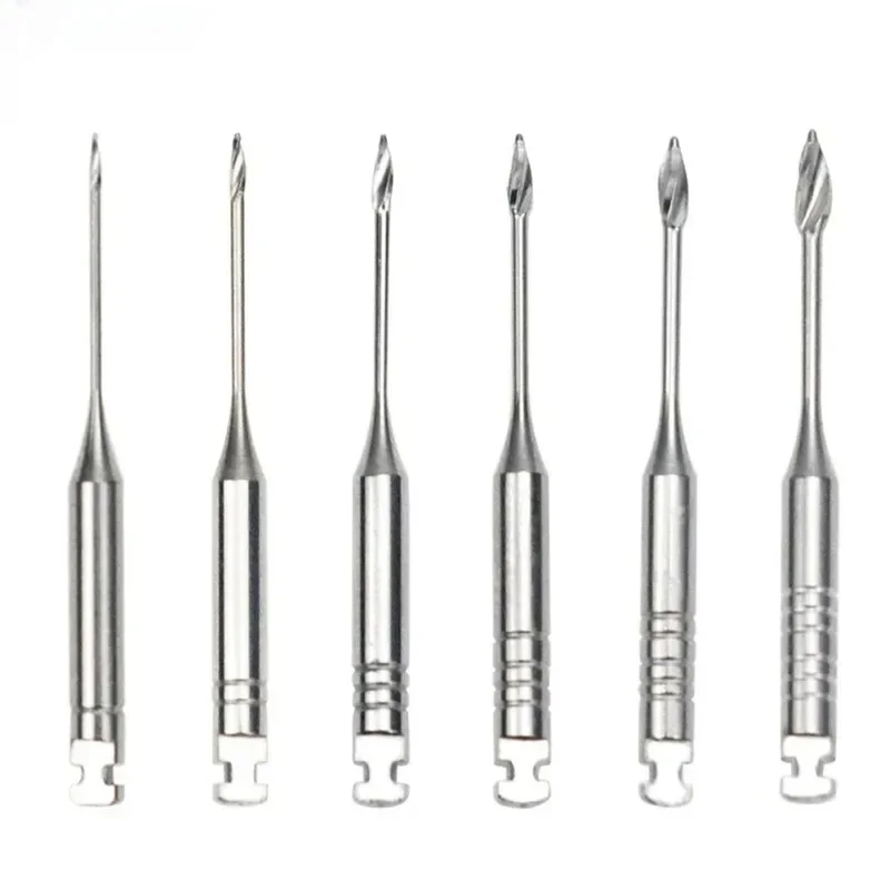 Portones de endodoncia Dental, taladro giratorio brillante, motor de 32mm con papel Endo de acero inoxidable, 6 unids/lote por paquete