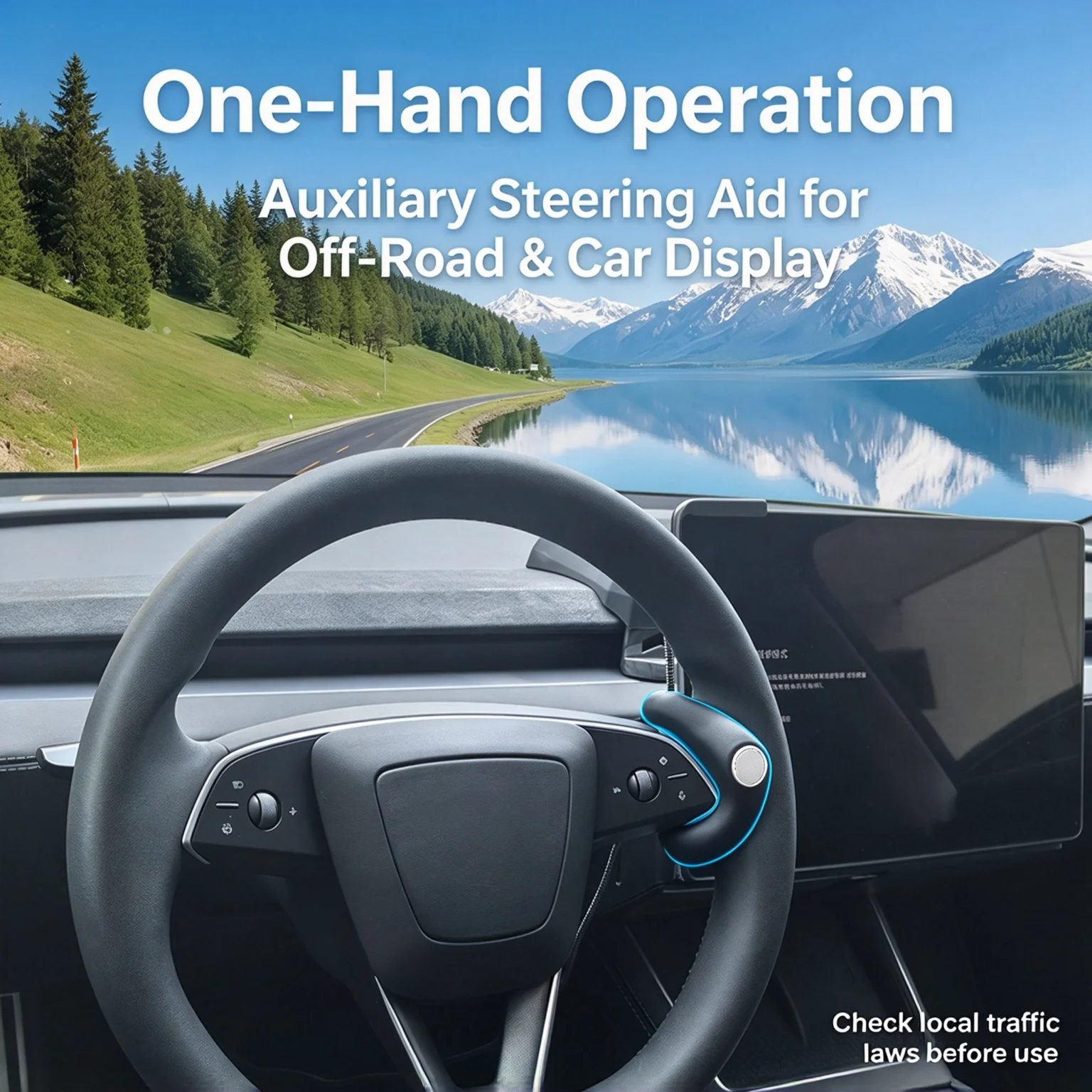Steering Wheel Spinner Knob For Tesla Model Y Juniper / Model 3 Highland 2025-2026, One Hand Steering Turning Aid Accessories