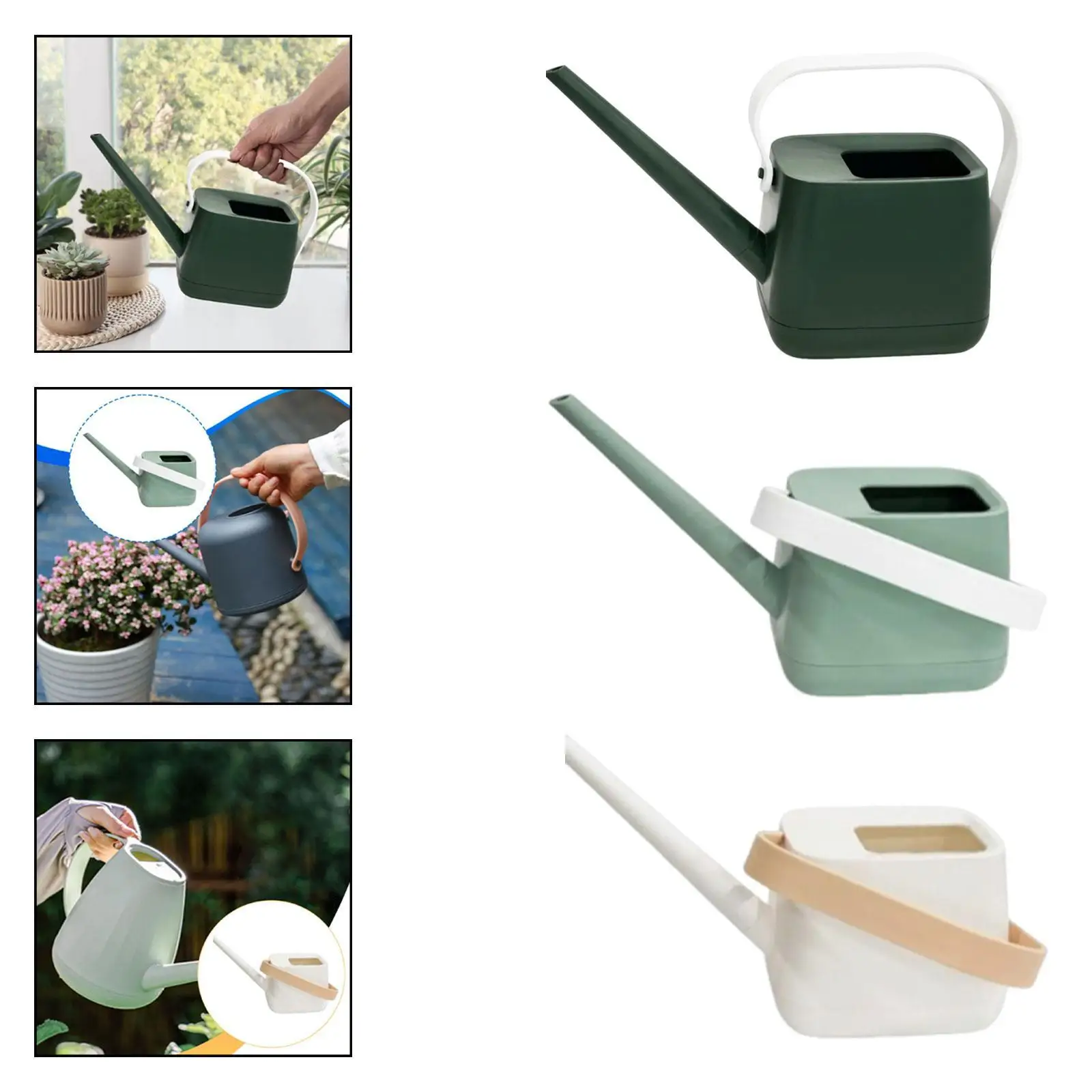 

Large Capacity Plant Watering Can Plastic Ergonomic Grip Long Spout for Garden Yard House Office Indoor Plant Care